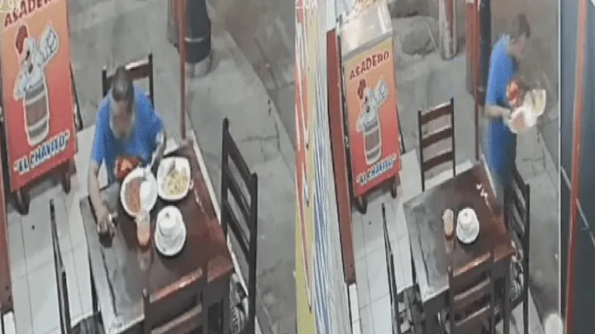 Se fue del restaurante sin pagar y se llevó hasta los platos.