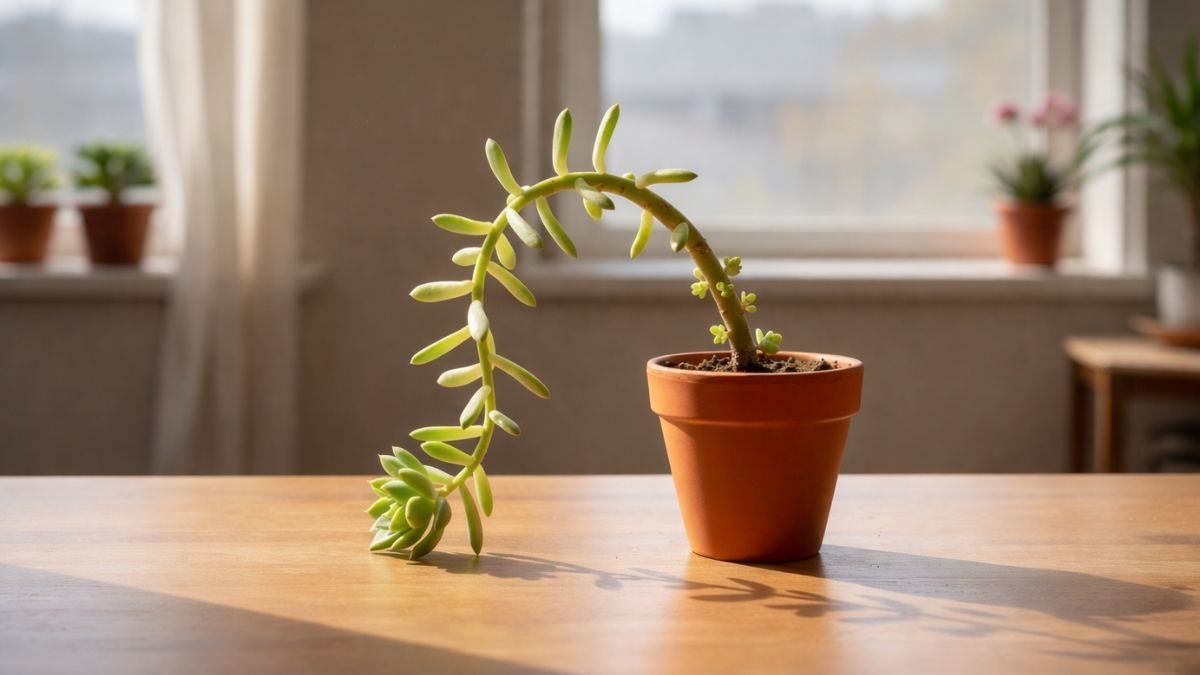 Las suculentas se estiran cuando les falta luz.&nbsp;