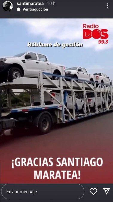 Las camionetas que Santi Maratea compró para Corrientes.