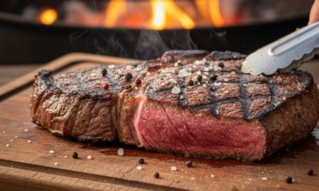 Siempre hay que dejar reposar la carne unos minutos después de sacarla del fuego. Siempre hay que dejar reposar la carne unos minutos después de sacarla del fuego.