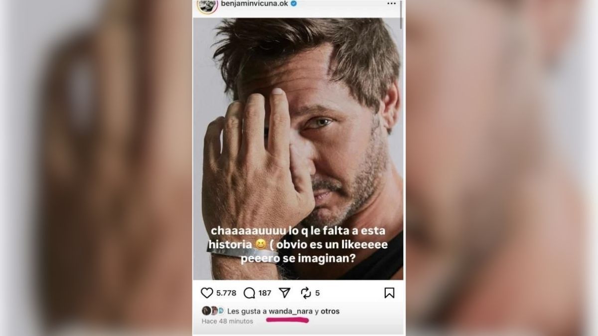 El "me gusta" que levantó sospechas entre Wanda Nara y Benjamín Vicuña. El "me gusta" que levantó sospechas entre Wanda Nara y Benjamín Vicuña.