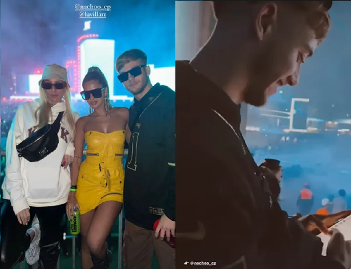 Nacho Castañares, junto a su novia la Tora, dijo presente en el show de Bizarrap.