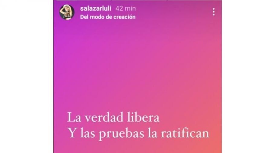 Historia de instagram de Luciana Salazar
