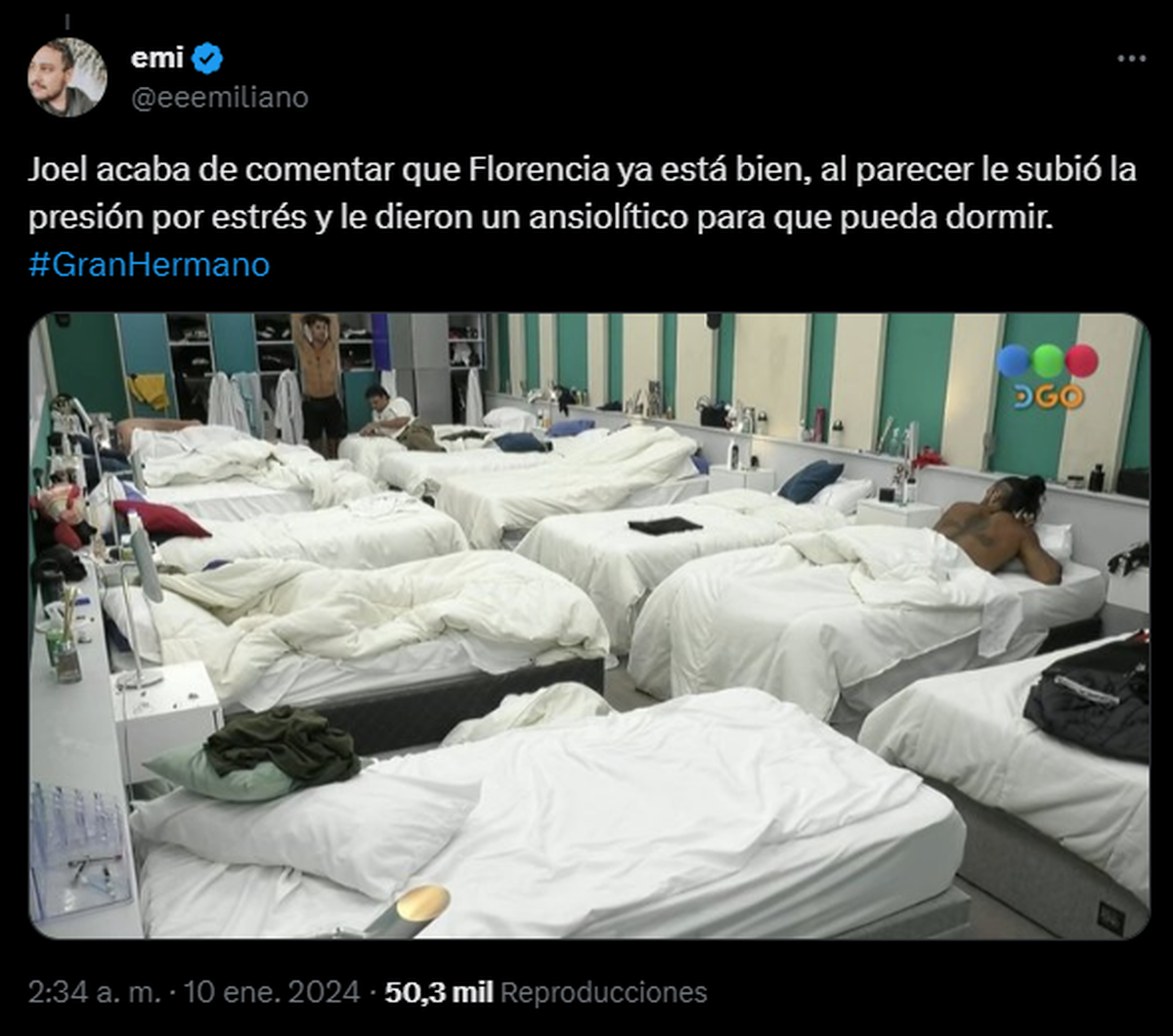 Florencia de Gran Hermano se descompensó, pero al poco tiempo se recuperó. Florencia de Gran Hermano se descompensó, pero al poco tiempo se recuperó.