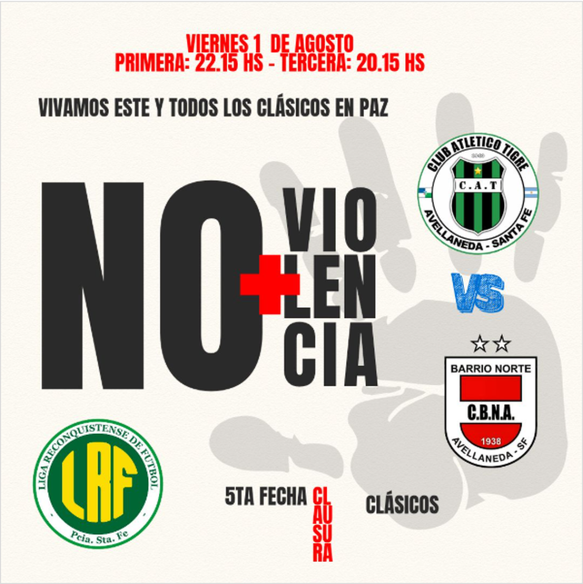 Se paraliza la Liga Reconquistense con el clásico entre Atlético Tigre y Barrio Norte. Se paraliza la Liga Reconquistense con el clásico entre Atlético Tigre y Barrio Norte.