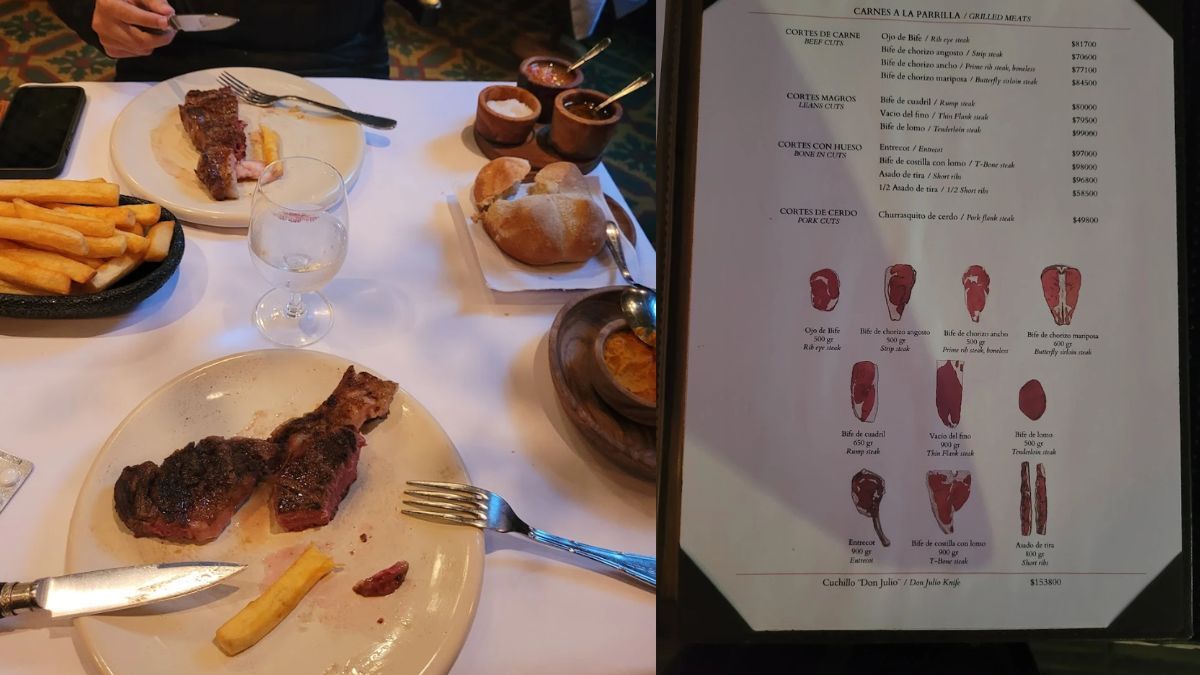 Cuánto sale media tira de asado en Don Julio.