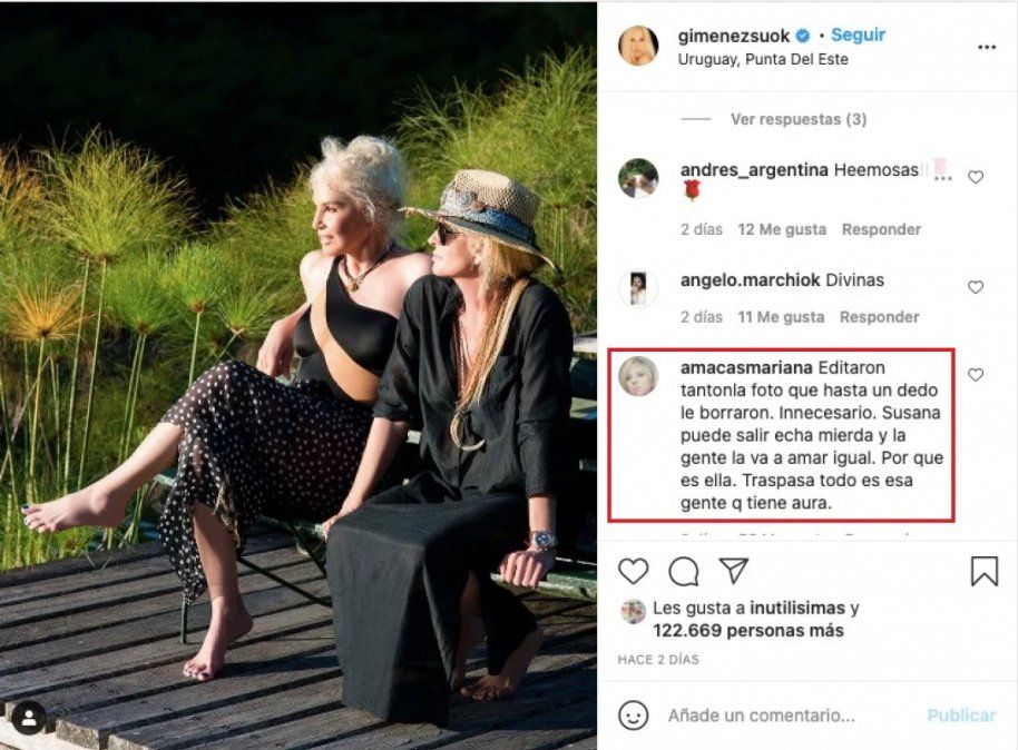 Posteo de Susana Giménez. Foto: Instagram