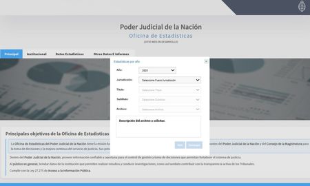 El nuevo portal se concretó gracias al trabajo en conjunto la Dirección General de Tecnología y la Oficina de Estadísticas del Poder Judicial de la Nación. El nuevo portal se concretó gracias al trabajo en conjunto la Dirección General de Tecnología y la Oficina de Estadísticas del Poder Judicial de la Nación.