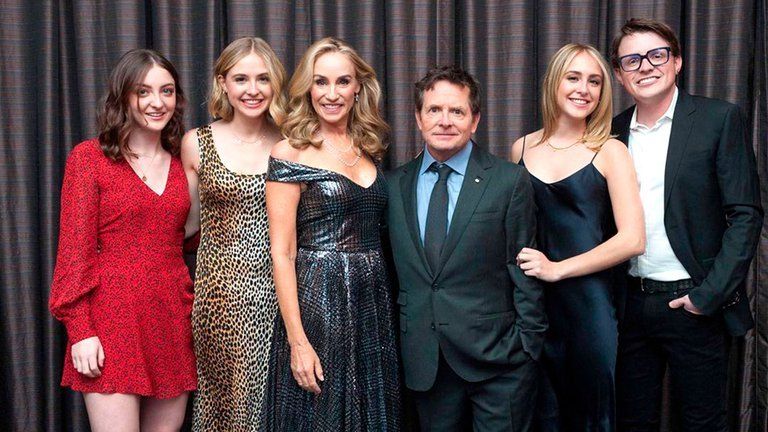 La familia de Michael J. Fox.