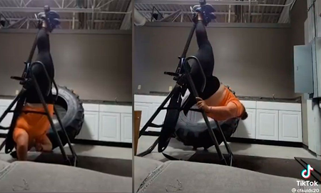 Video: quedó atrapada en una máquina del gimnasio y llamó al 911 Video: quedó atrapada en una máquina del gimnasio y llamó al 911