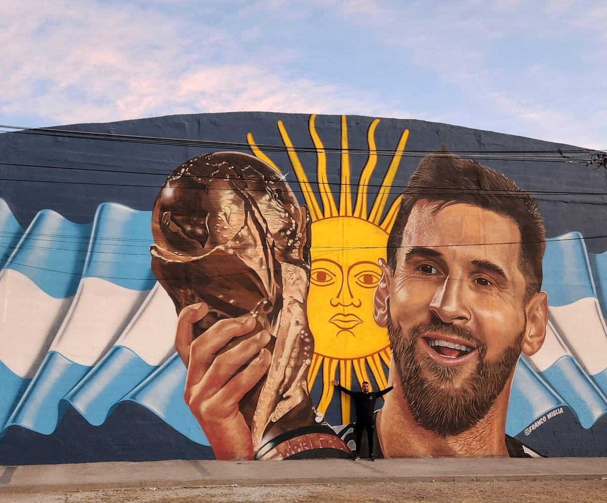 El mural que Lionel Messi tiene en Catamarca.
