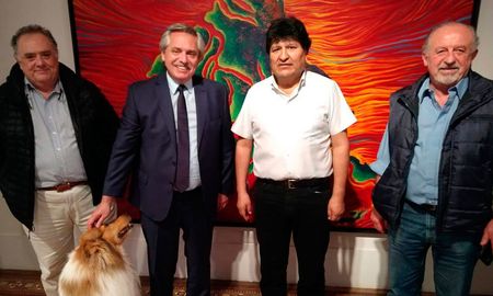 Eduardo Valdés (presidente de la Comisión de Relaciones Exteriores en Diputados), Alberto Fernández, Evo Morales y el secretario general de CTA de los Trabajadores, el diputado Hugo Yasky. Eduardo Valdés (presidente de la Comisión de Relaciones Exteriores en Diputados), Alberto Fernández, Evo Morales y el secretario general de CTA de los Trabajadores, el diputado Hugo Yasky.