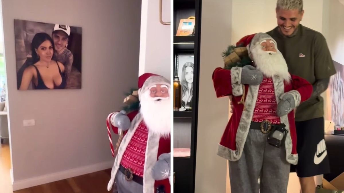 El adorno de Pap&aacute; Noel en la Navidad de Wanda Nara a&ntilde;os atr&aacute;s, y tambi&eacute;n en la presente de la China Su&aacute;rez.
