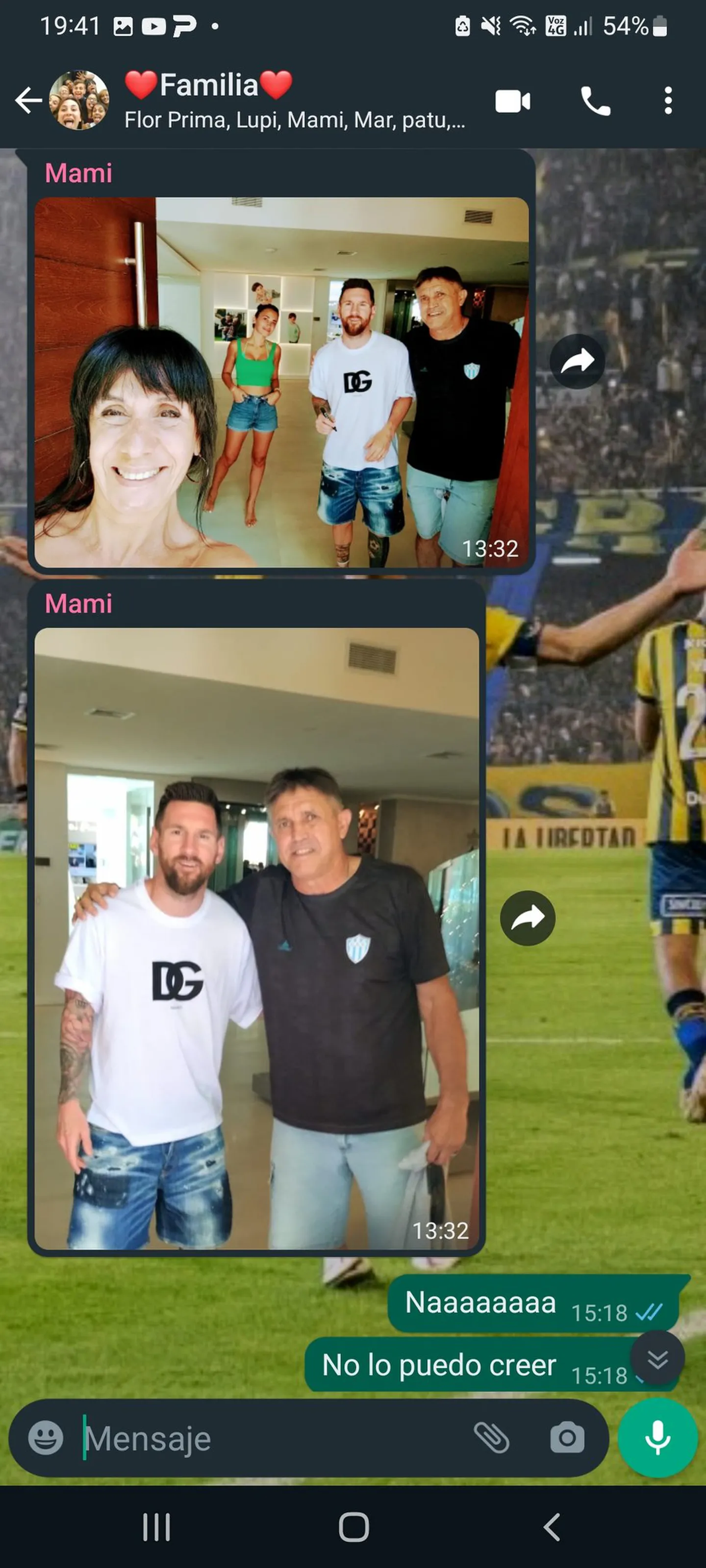 Su mamá pudo conocer a Lionel Messi, pero él se quedó con las ganas.