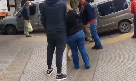 Ataque de furia: un ciego golpeó con su bastón una camioneta mal estacionada Ataque de furia: un ciego golpeó con su bastón una camioneta mal estacionada
