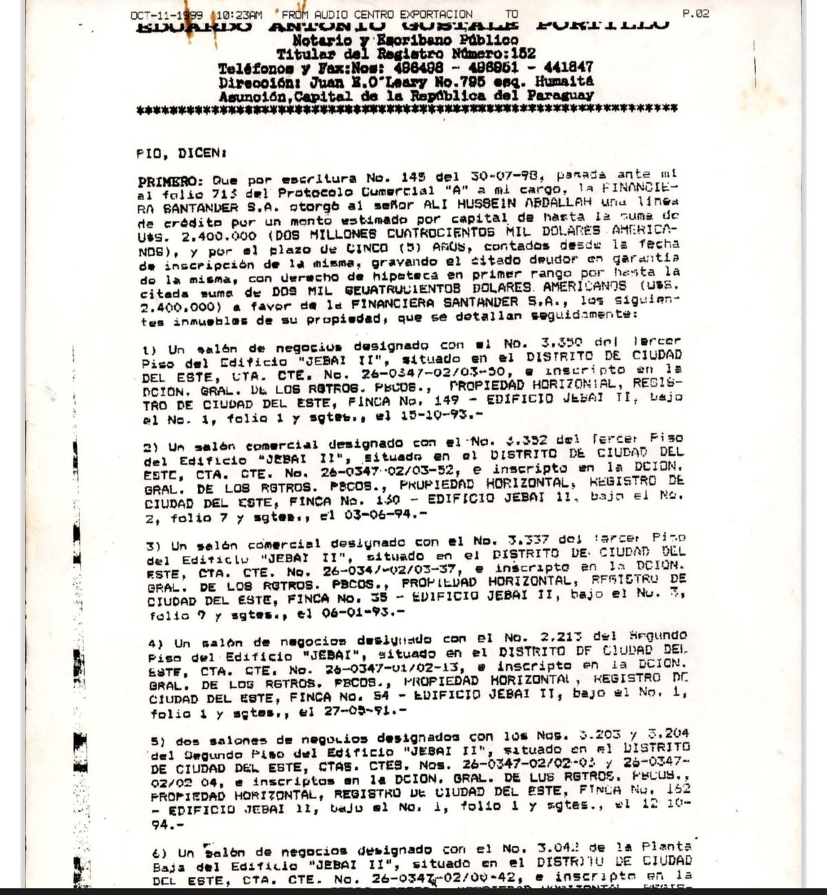 Parte de los documentos que Rachid entregó al fiscal argentino Sebastián Basso, a cargo de la investigación de la AMIA. Parte de los documentos que Rachid entregó al fiscal argentino Sebastián Basso, a cargo de la investigación de la AMIA.