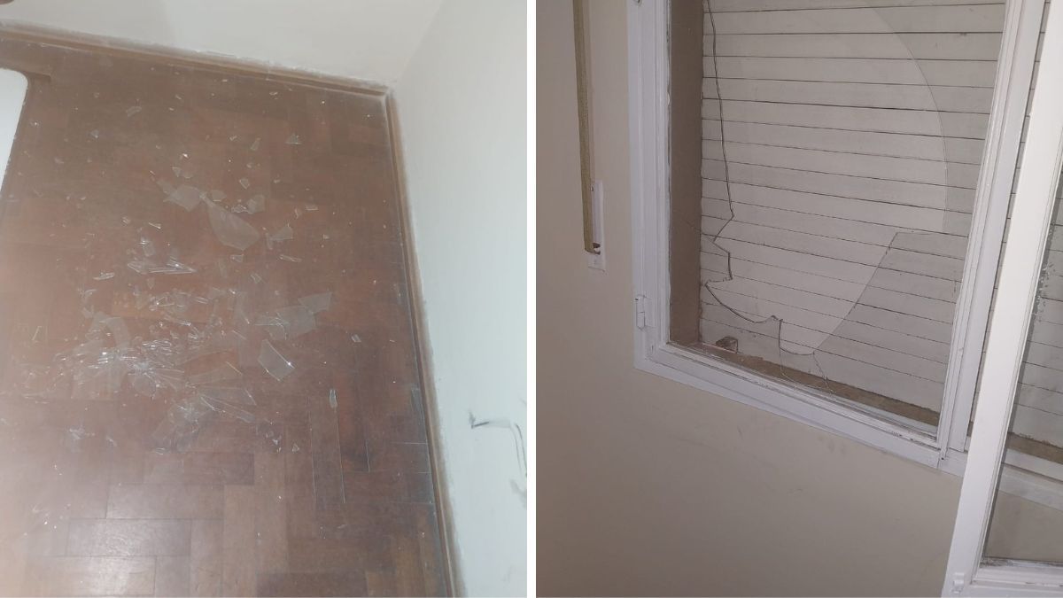 Los malvivientes ingresaron por una ventana que quedó destrozada.