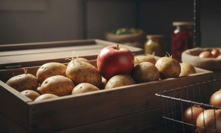 Poner una manzana entre tus papas. Poner una manzana entre tus papas.