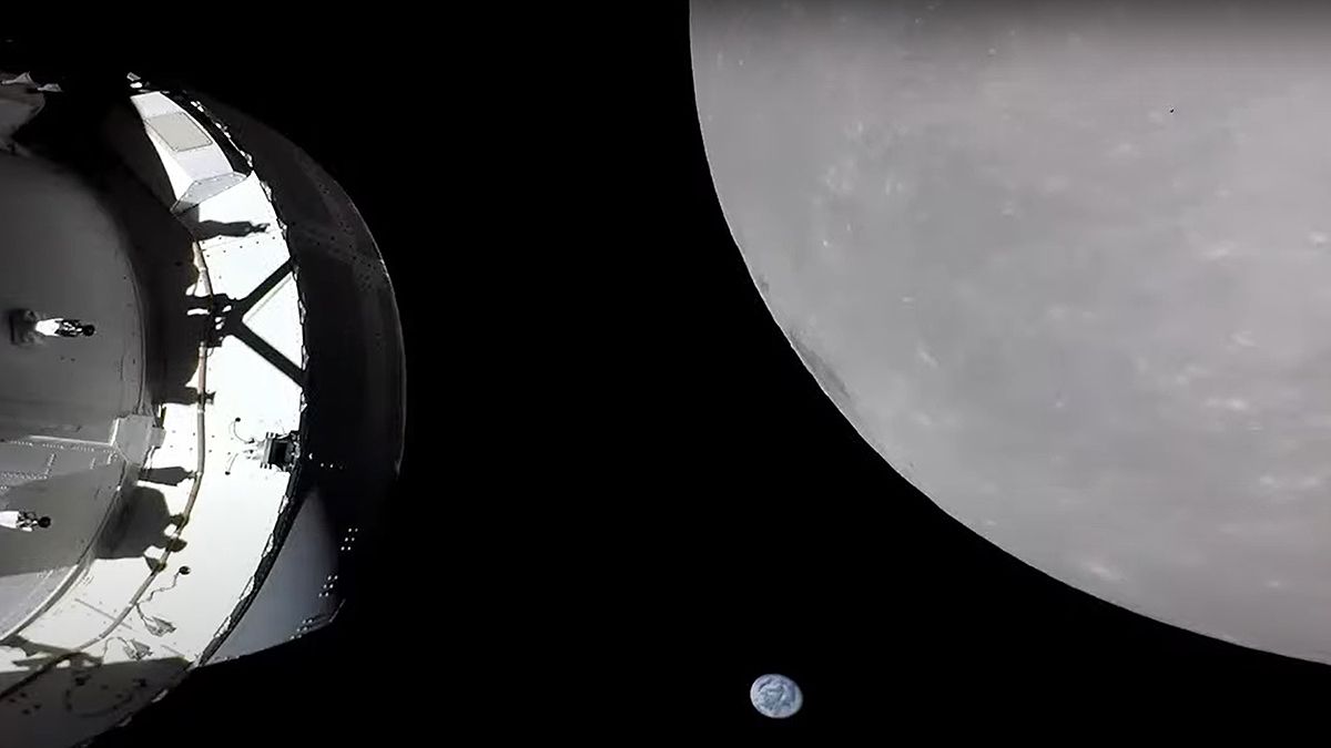 La Nasa se acercó a la Luna con su nave Orionj esta lunes y registró impresionantes imágenes en vivo. También se vio a la Tierra.