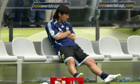 Messi, suplente frente a Alemania en el Mundial 2006. Messi, suplente frente a Alemania en el Mundial 2006.