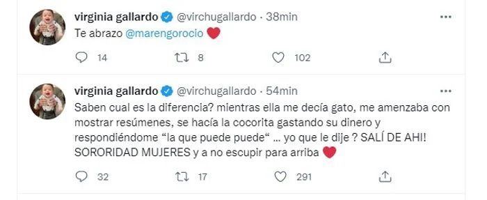 Virginia Gallardo opinó en Twitter.