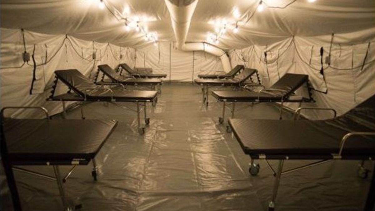 &nbsp;El interior de uno de los hospitales de campaña donadopor Estados Unidos&nbsp;