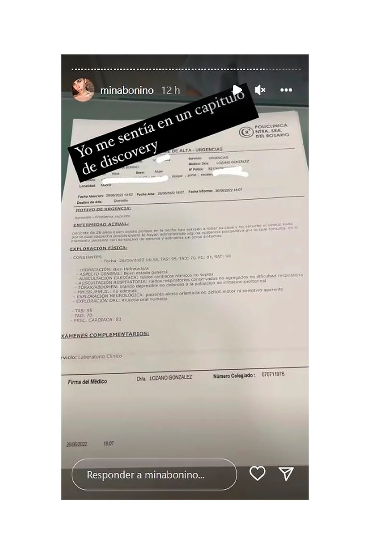 Mina Bonino y Federico Valverde piensan que el cocinero los envenenó.