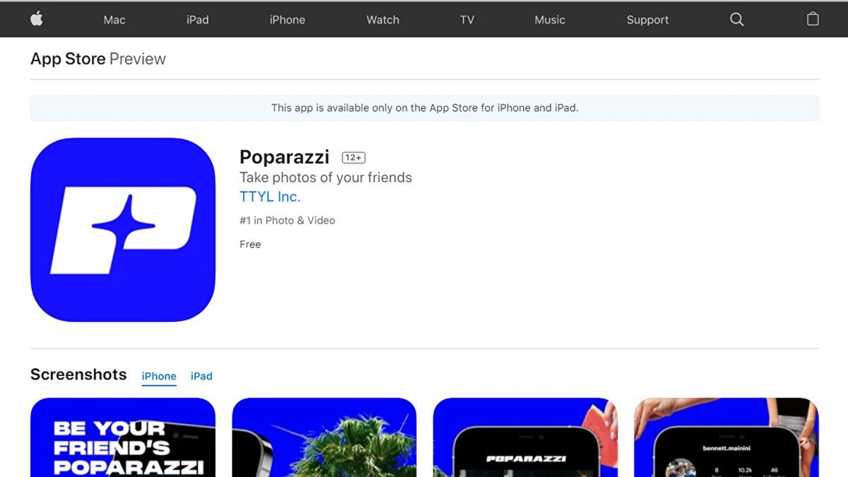 Poparazzi está disponible en la App Store.