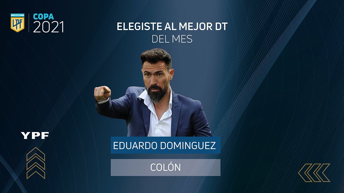 Eduardo Domínguez fue elegido como el mejor DT del mes de marzo en la Liga Profesional de Fútbol