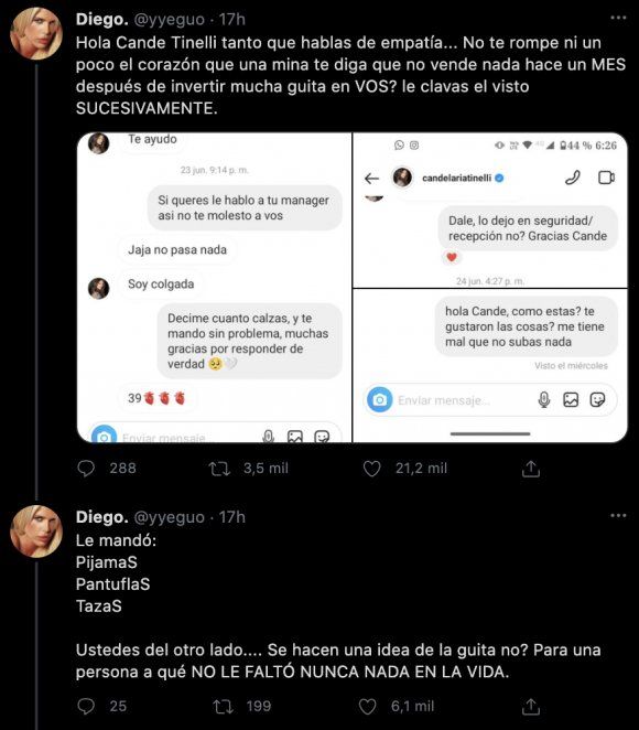 Las pruebas de que Cande Tinelli accedió a hacer el canje.
