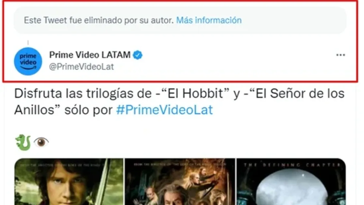 Amazon Prime Video borra el tweet donde lanza una indirecta a HBO tras