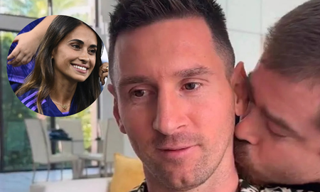 La reacción de Antonela Roccuzzo al ver el beso de Migue Granados a Messi. La reacción de Antonela Roccuzzo al ver el beso de Migue Granados a Messi.
