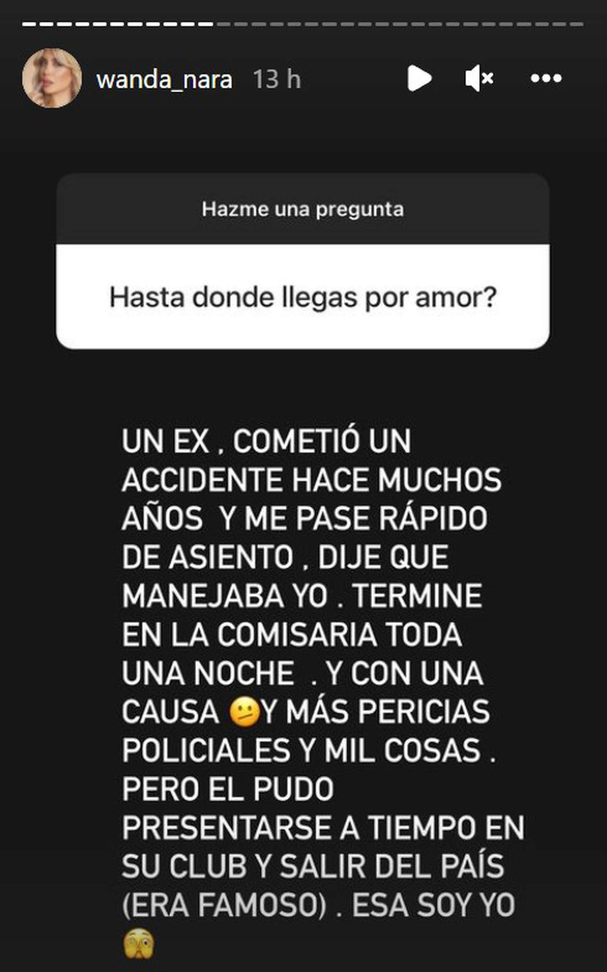 Wanda Nara cubrió a un ex en un choque.