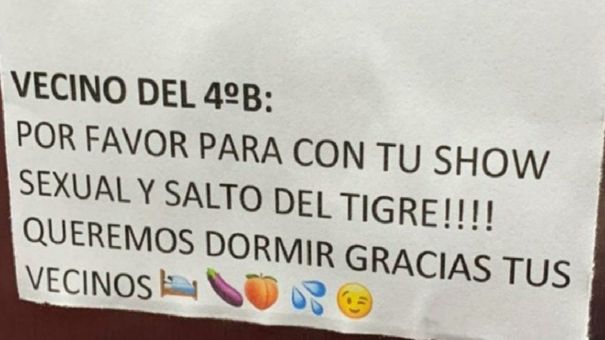 El reclamo de los vecinos de un edificio de Comodoro por ruidos molestos:  Show sexual y salto del tigre