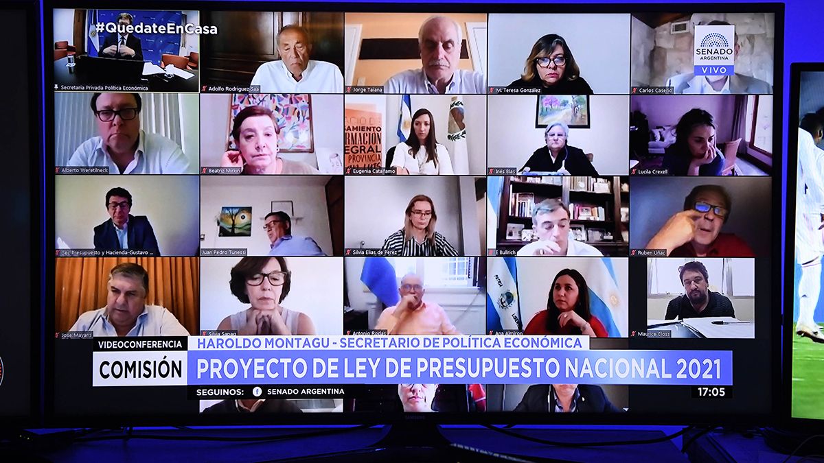 Se reunió de forma virtual la Comisión de Presupuesto y Hacienda del Senado este miércoles para firmar el proyecto de Presupuesto 2021.