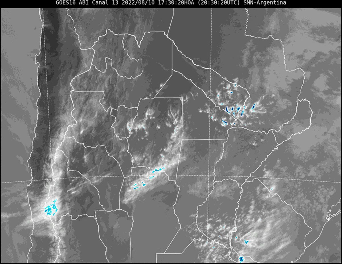 En la imagen satelital se observa poca nubosidad en nuestra provincia. 