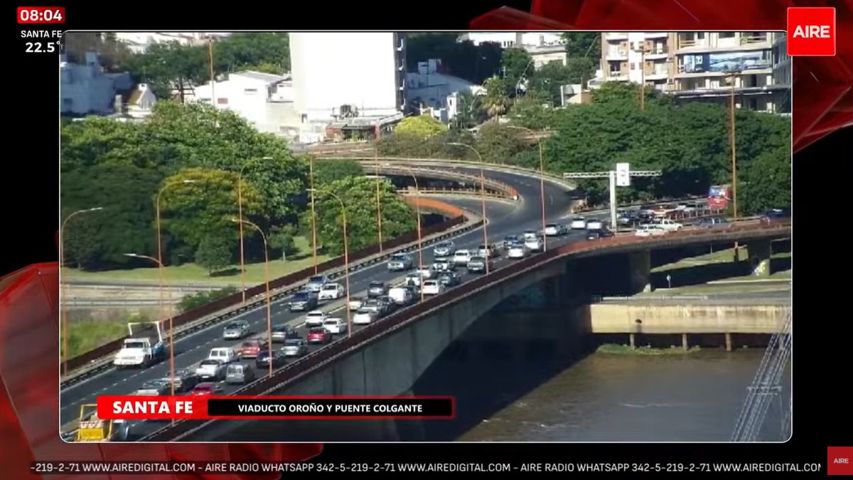 Tránsito demorado sobre el Viaducto Oroño