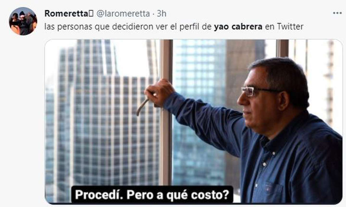 Los memes por el contenido que apareci&oacute; en la cuenta de Yao Cabrera.
