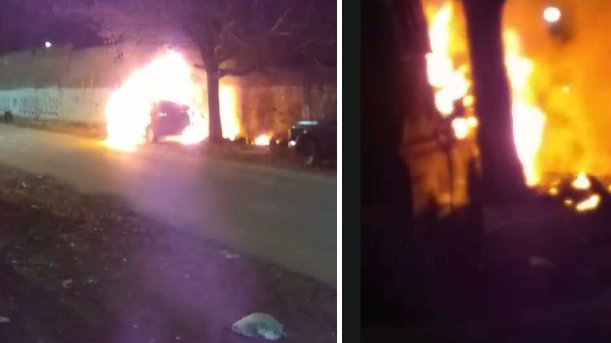 Un auto fue incendiado en la madrugada de este miércoles en el barrio San Lorenzo