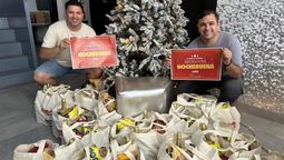 El grupo de cumbia Bam Band donó 20 cajas navideñas para la campaña solidaria que impulsa AIRE junto al Movimiento Los Sin Techo.