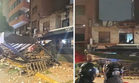 El techo de un edificio colapsó sobre un bar en Córdoba. El techo de un edificio colapsó sobre un bar en Córdoba.