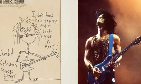 La caricatura de Kurt Cobain y la guitarra de Prince, entre los elelmentos subastados La caricatura de Kurt Cobain y la guitarra de Prince, entre los elelmentos subastados