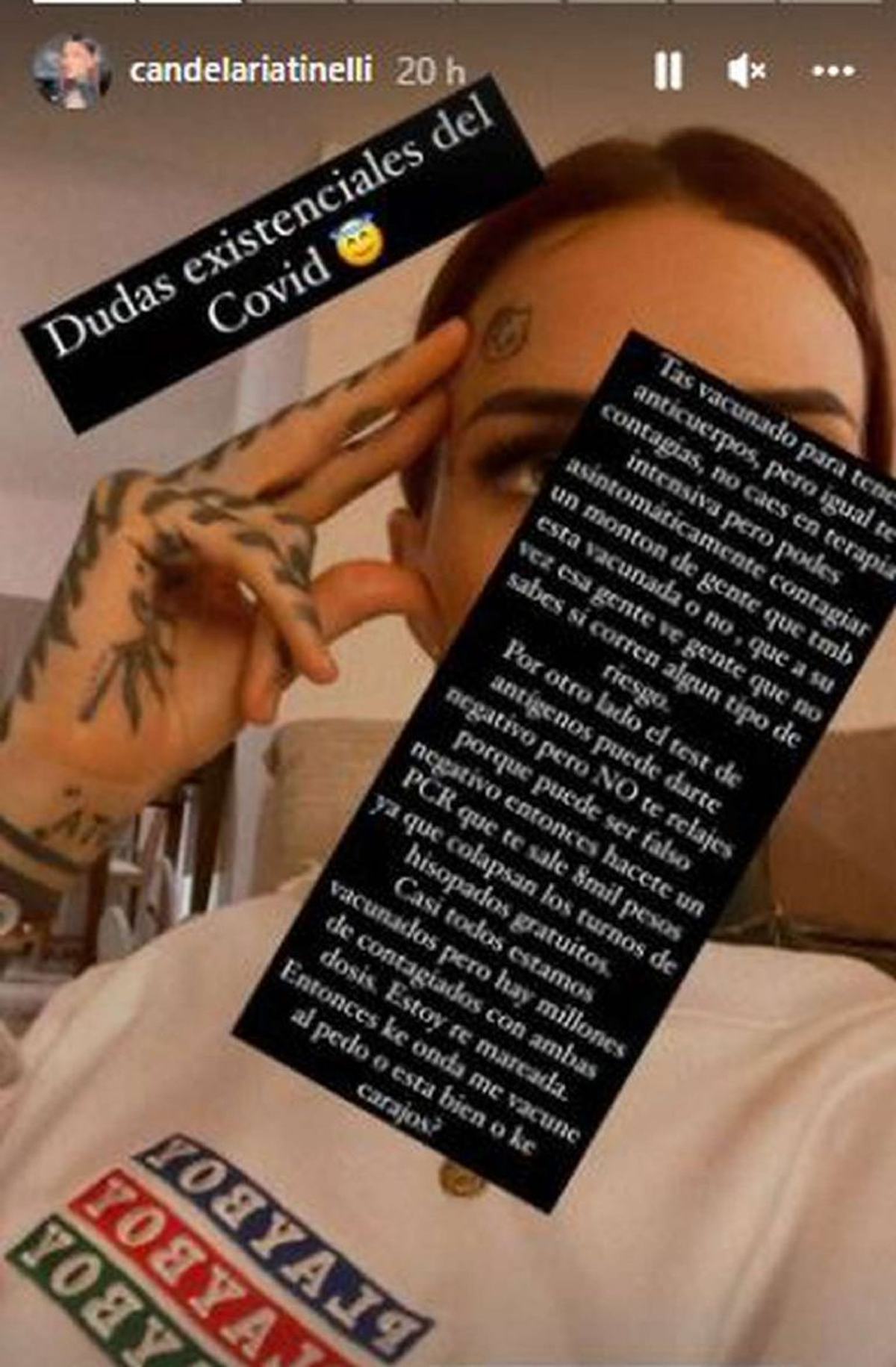 Cande Tinelli expres&oacute; su opini&oacute;n sobre el covid.