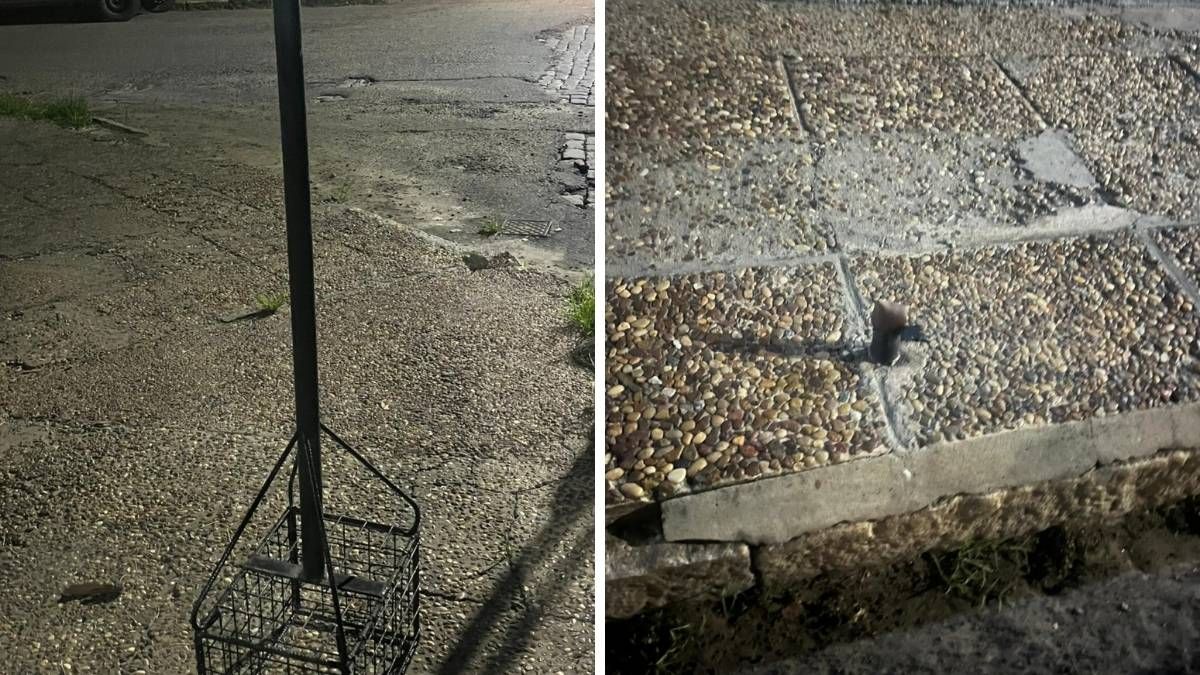 Robó un cesto de basura que arrancó y fue detenido