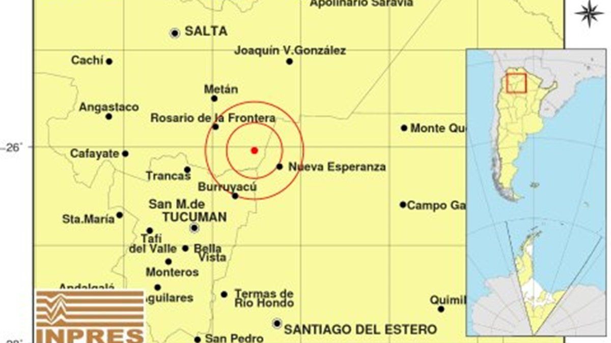 El sismo de 4.6 escala Richter tuvo epicentro en Rosario de la Frontera