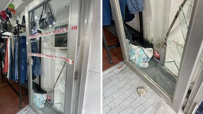 Por segunda vez en cuatro días rompieron el vidrio de un local en la esquina de la Municipalidad: 