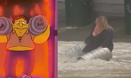 Los Simpson predicen noticia de una mujer que salva dos barriles de cerveza en una inundación Los Simpson predicen noticia de una mujer que salva dos barriles de cerveza en una inundación