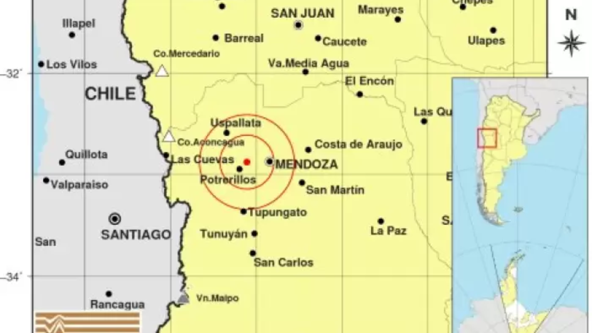 Un sismo superficial se sintió con intensidad en Mendoza: el epicentro se ubicó cerca de Potrerillos Un sismo superficial se sintió con intensidad en Mendoza: el epicentro se ubicó cerca de Potrerillos