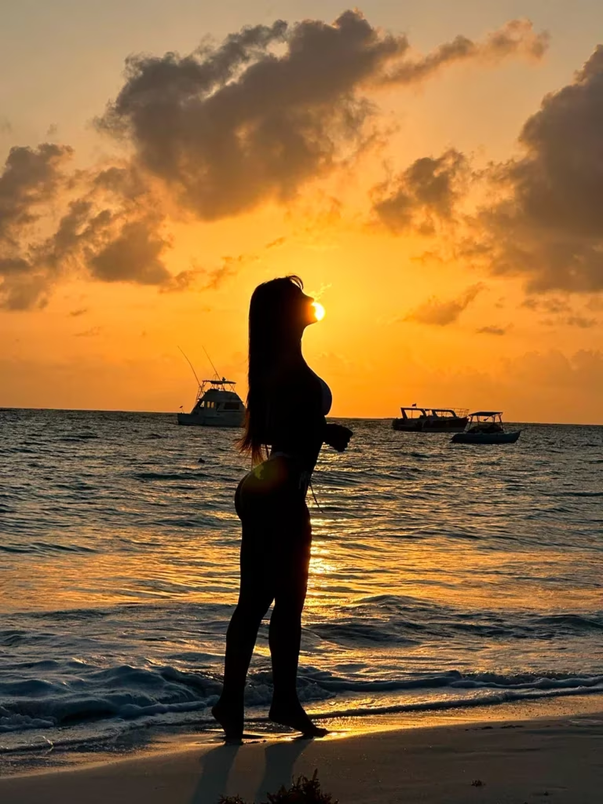 Sol Pérez y Guido Mazzoni disfrutan del Caribe.