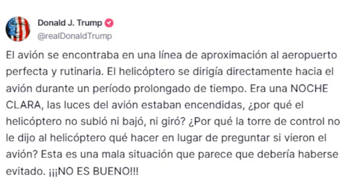El mensaje de Donald Trump en Truth Social. El mensaje de Donald Trump en Truth Social.